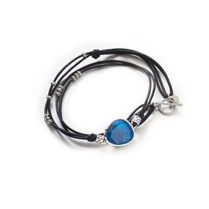 Bracelet homme argent 925/1000 "Torran" noir