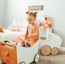 Kinderfeets 2 en 1 Houten Toy Box Wit