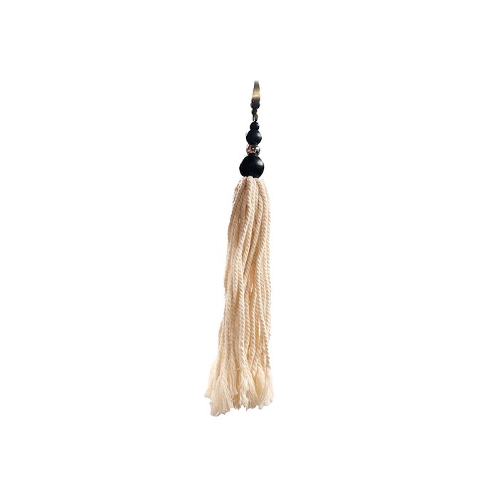 The Cowrie Tassel Keychain - Zwart