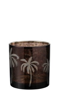 J-Line lantern Palm tree - glass - brown - large
