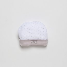 ENSEMBLE 4 PIÈCES (CHAPEAU+GANTS+BAVOIR+CHAUSSETTES) POUR NOUVEAU-NÉ (0-6 MOIS) - 100% COTON - MOD. BEIGE