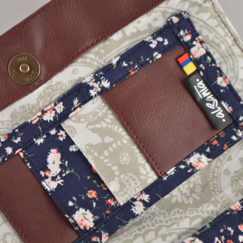 Rødvin Clutch Pung - Blomstermønster
