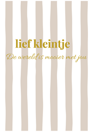 A pink card with a gold foil heart design and a Dutch message that translates to "A little gift for you, because you are so dear to me."