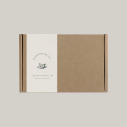  A set of 12 birthday cards with envelopes in a simple, minimalist design.
