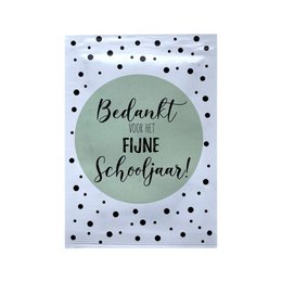  Bag of forget-me-not flower seeds with a polka dot design and a message thanking the recipient for a great school year.