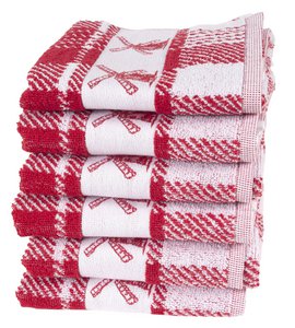 Küchentextilien-Set aus 100 % Baumwolle, 6-teilig, Mill Red