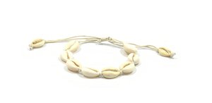 Cowry anklet white