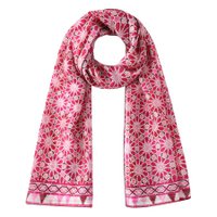 Large Pink Silk Scarf with Zelig Print