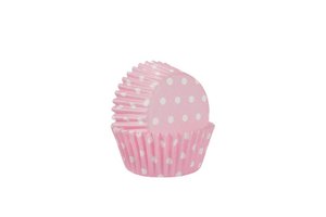 Polka dot roze cupcakepapier 60 stuks Isabelle Rose