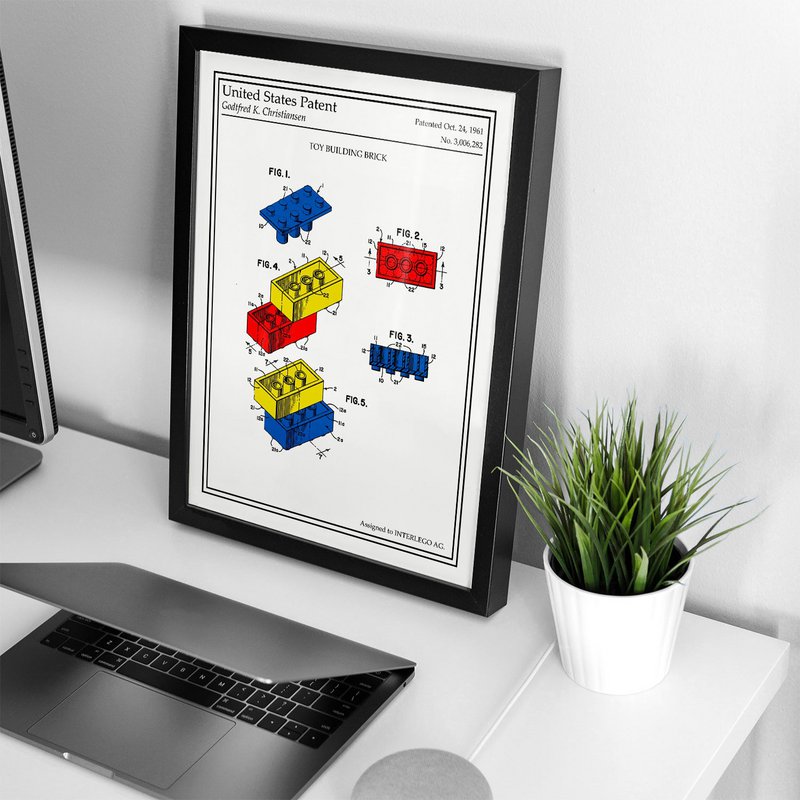 Patente de color de ladrillos Lego Póster