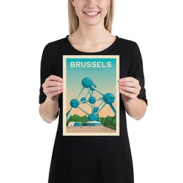 Affiche Bruxelles Vintage | Poster Ville Bruxelles Belgique