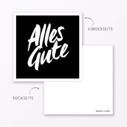 Glückwunschkarte "Alles Gute" quadratisch inkl. Umschlag