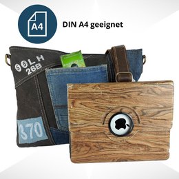 Sunsa Bæredygtig Skuldertaske til kvinder. Skuldertaske lavet af genbrugte jeans & canvas (canvas). Håndtaske i vintage retro stil. Crossbody taske til kvinder.