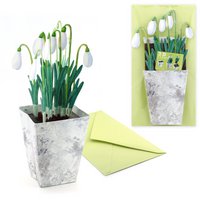 3D flower card snowdrop
