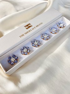 Hilde - Purple Flower Button Charm Gold