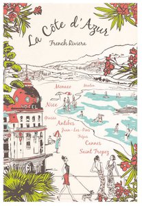 Côte d'Azur Geschirrtuch