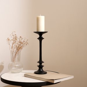 Moderne zwarte aluminium kaarsenhouder