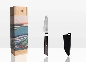 Mes - Bunka schilmesje met bamboe Saya en bamboe doos - 90 mm lemmet