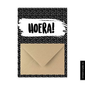 Money card "hooray" black/white
