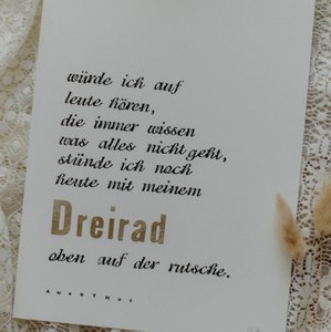 Kunstdruk "Dreirad" gestempelde muurschildering