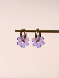 Violet Flower stainless steel Hoops