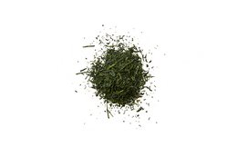 Loose leaf green tea from Japan with a view of Mount Fuji on the packaging. The tea has a fresh, earthy aroma and a smooth, delicate flavor.