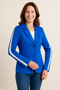 Stella Fiora - Sporty cobalt blue travel blower with white sleeve stripe - S to XXL - package of 5 pieces