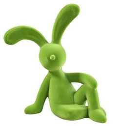  Green rabbit figurine, sitting, Easter decoration