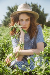 Straw fedora hat