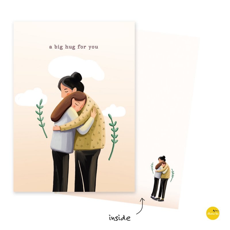 greeting card big hug (English)