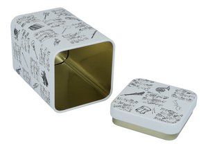 Tee-/Kaffeedose mit Noten- und Instrumentenaufdruck