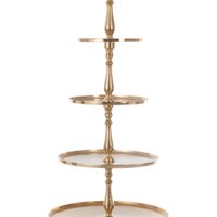 J-Line-Plattform, 5 Ebenen, rund, Aluminium, Gold