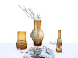 Retro stil stor moderne klassisk design vase, rav farve, TYLER14AM