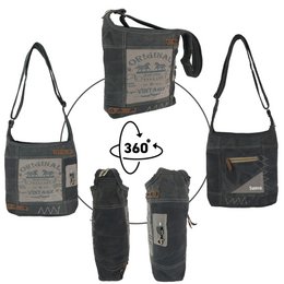Borsa a tracolla Sunsa. Borsa a marsupio in cotone intrecciato. Borsa a tracolla donna/ragazza con manico regolabile. Borsa in tessuto leggera e capiente con chiusura a zip.