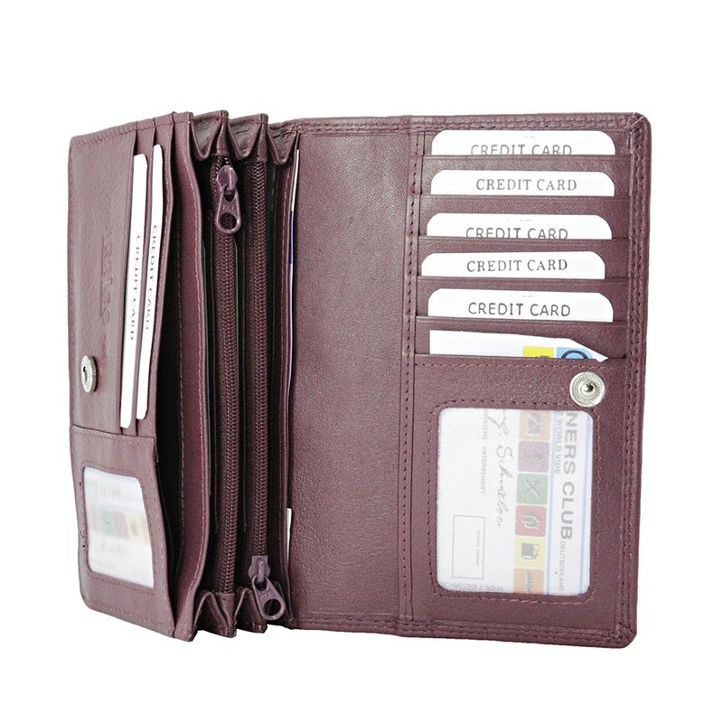 Cartera Mujer Piel Vaqueta - RFID Antideslizante - Cartera Mujer Ideal