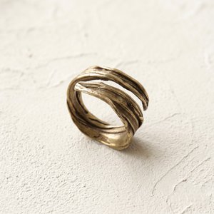 Patinated Bronze Adjustable Ring – Organic Sculptural