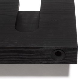 Tu Las™ vinflaskeholder i træ inklusive vinglas og champagneglasholder - 94 x 22 x 4 cm - Flydende vinflaskeholder - Vægbeslag - Asketræ
