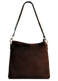 BOHO IBIZA BAG - Tracolla Menta Avorio (70cm) + Borsa Scamosciata (Cacao)