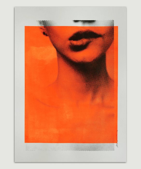 Mixed Media - Biting Lip in Neon