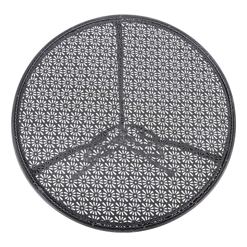 Bistroset Bistrotafel Bistrostoel 3-delig Ø 60x71 / 50x40x93 cm Grijs Metaal