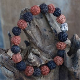 Rudr-07 - Brazalete Buda Rudraksha Mala - Mix
