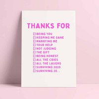 Riso print Thanks for being you, marrying me , surviving 20....