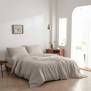 Beige bamboe dekbedovertrek Premium - 400TC Tanboocel - 100% bamboe - Soft Taupe