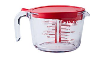 Pyrex Measuring cup glass with lid 1L