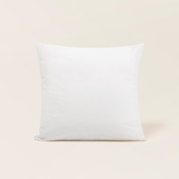  White fiber-filled cushion, soft and comfortable for home decor.