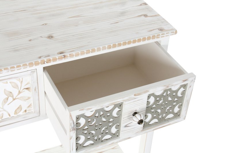 CONSOLA MADERA 81X36X85 DECAPE BLANCO MB181005