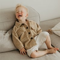 Übergroße Cordjacke - Beige