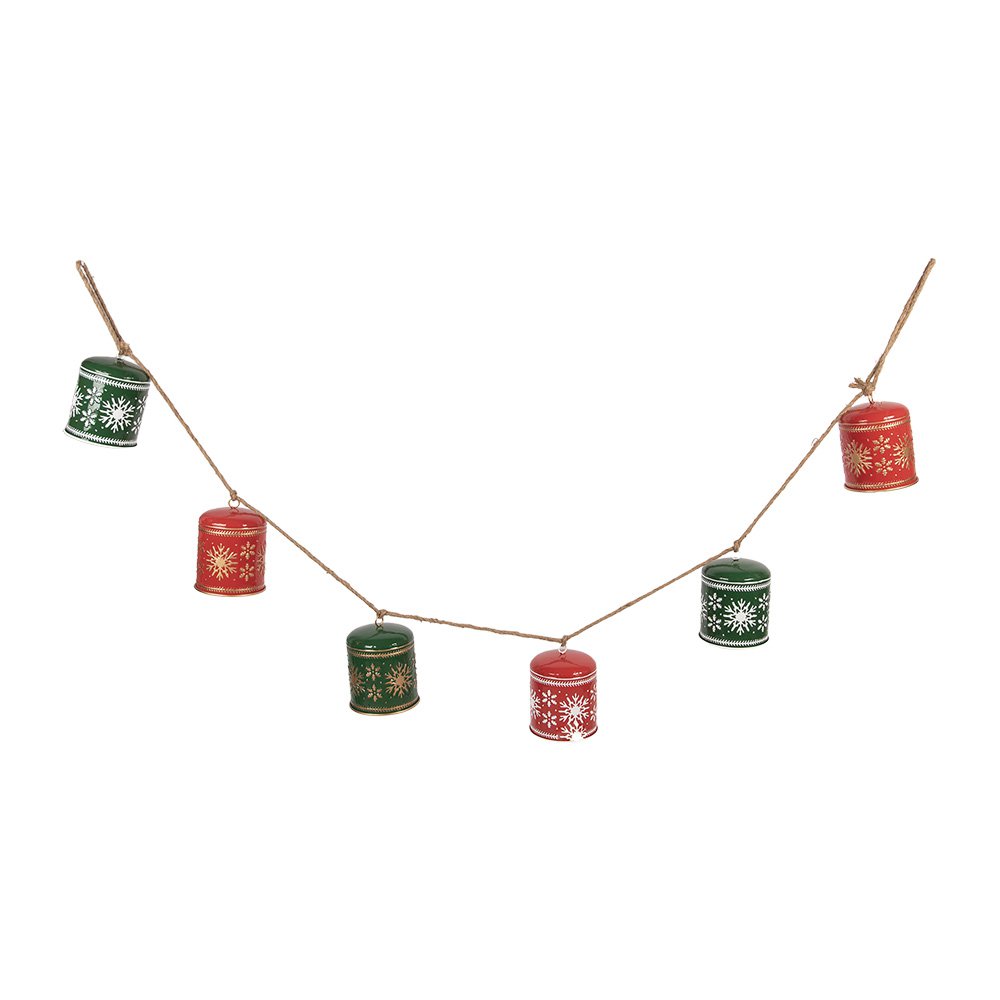 Decoratie Kerstslinger 150x12x17 cm Rood Metaal