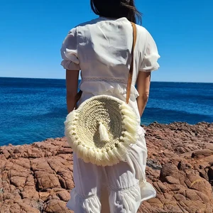 Le Bohème Round Palm Basket Bag – Handmade Boho Crossbody