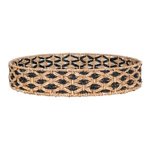 Nerja Dienblad - Zeegras, Zwart/Natuurlijk - Ø38 cm